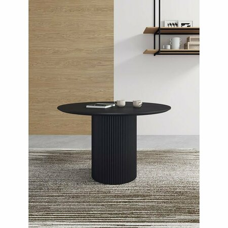 MANHATTAN COMFORT Hathaway 47.24 Round Dining Table in Black DT03-BK